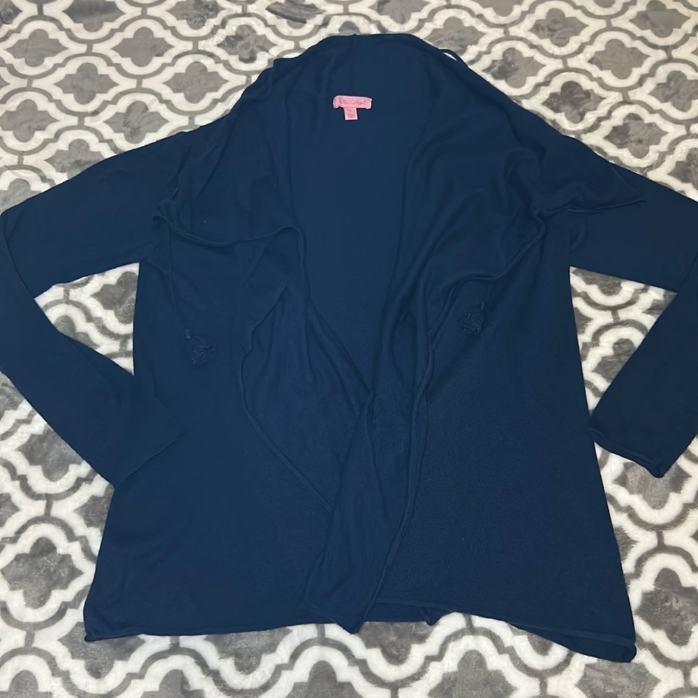 Lilly Pulitzer navy cardigan, size Large